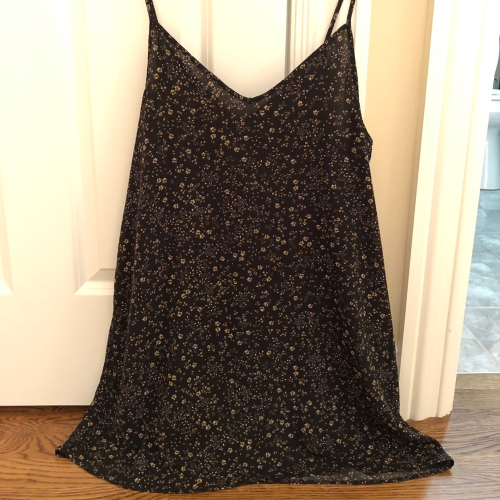 Black floral summer slip dress